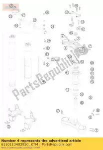 ktm 6110113402930 abrazadera triple superior 990sd 29mm 07 - Lado inferior