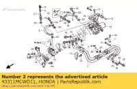 43311MCWD11, Honda, comp. mangueira principal, rr. freio honda vfr 800 2002 2003 2004 2005 2006 2007 2008 2009 2010, Novo