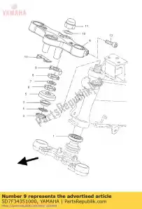 yamaha 5D7F34351000 crown handle - Bottom side