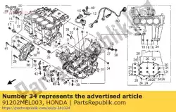 Aqui você pode pedir o selo de óleo, 8x16x7 em Honda , com o número da peça 91202MEL003:
