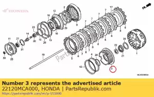 Honda 22120MCA000 center, clutch - Bottom side