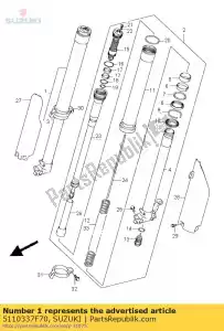 Suzuki 5110337F70 amortiguador, para - Lado inferior