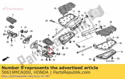 Qui puoi ordinare piastra, impostazione passo da Honda , con numero parte 50619MCA000: