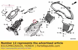 honda 83152MKCA00ZA painel, l. console central * nh389m * tapete prata bala - Lado inferior