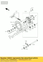 420411154, Kawasaki, pignone-mozzo, 45t kawasaki kx 125 250 500, Nuovo