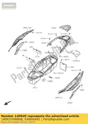 cover, rr center, f. Zwart van Kawasaki, met onderdeel nummer 14092Y048968, bestel je hier online: