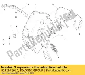 Piaggio Group 65429420L3 lewy schowek w desce rozdzielczej - Dół