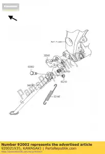 Kawasaki 920021935 bolt,side stand - Bottom side