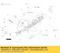 2H000929, Piaggio Group, Samoprzylepna tabliczka znamionowa 125 3v ie vespa primavera rp8m82500, rp8m82510, rp8m82312, rp8m82122, rp8m82512, rp8m82513, rp8m82314, rp8m82517,  rp8m82821, rp8m82100, rp8m82310, rp8m82122,  sprint vespa zapma1100, zapma1101 zapma1300, zapma1301 125 2014 2016 2017 2018 2019 2020 2021 2022, Nowy