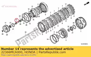 Honda 22366MCA000 peça, junta de embreagem - Lado inferior