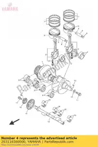 yamaha 2S3116560000 palier plan, bielle - La partie au fond