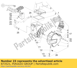 aprilia 873521 doorblaaspijp (extern) - Onderkant