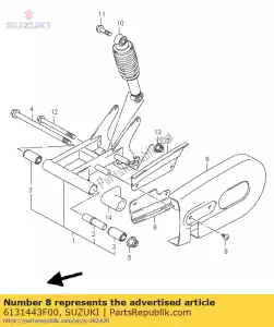 suzuki 6131443F00 caso mentón interior - Lado inferior