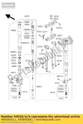 Ici, vous pouvez commander le fourche à ressort, k = 0 kx125-m1 auprès de Kawasaki , avec le numéro de pièce 440260011: