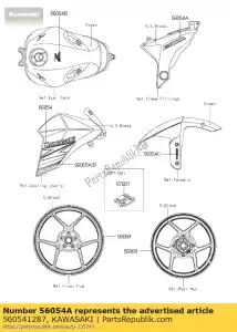 kawasaki 560541287 mark,pivot cover,800 zr800bef - Bottom side