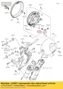 kawasaki 110572657 01 suporte - Lado inferior