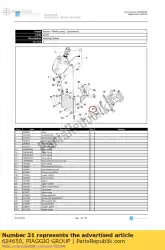 Here you can order the water cooler-pump tube from Piaggio Group, with part number 624650: