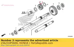 Qui puoi ordinare marcia, trasmissione finale (22t) da Honda , con numero parte 23621HP5600: