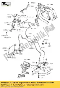 Kawasaki 430950718 slangrem, abs ecu-calip - Onderkant