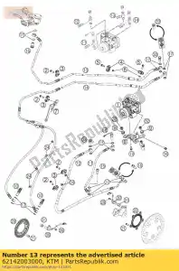 ktm 62142003000 brake hose hand break cylinder - Bottom side