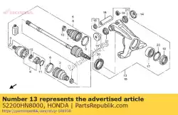 Ici, vous pouvez commander le poing américain, r. Rr. Auprès de Honda , avec le numéro de pièce 52200HN8000: