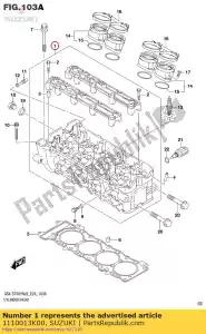 suzuki 1110013K00 head assy,cylinder - Bottom side