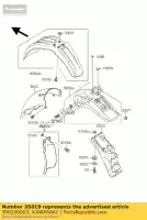 350190003, Kawasaki, klep, rr spatbord klx300-b6 kawasaki d klx 125 250 650 1993 1994 1995 1999, Nieuw