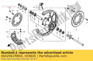 Honda 06420KZ4B00 habló set a, rr. (210.0mm - Lado inferior