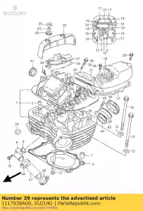 suzuki 1117938A00 plaque, rr hd cvr - La partie au fond