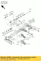 330010108, Kawasaki, Arm-comp-swing kx450d7f kawasaki klx kx 450 2007 2008 2009 2010 2011 2012, Nieuw