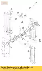 Ici, vous pouvez commander le radiateur r / s '45518u auprès de KTM , avec le numéro de pièce 77335008000: