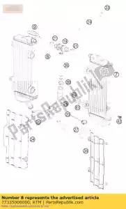 ktm 77335008000 radiateur r / s '45518u - La partie au fond