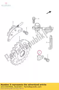 Suzuki 3311547H00 clamp,sig gen - Bottom side