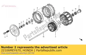 honda 22106MEY670 collar, clutch outer - Bottom side