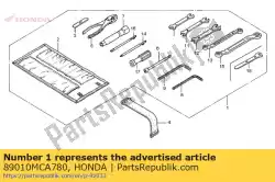 Aqui você pode pedir o conjunto de ferramentas em Honda , com o número da peça 89010MCA780: