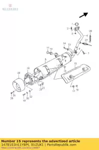 Suzuki 1478103H11YBM guarda, silenciador - Lado inferior