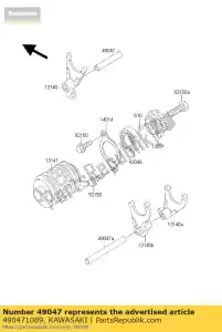 kawasaki 490471089 rod-shift kdx200-e6 - Onderkant