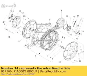 Piaggio Group 887566 perno ruota anteriore - Il fondo