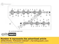 AP0634640, Piaggio Group, 2nd pinion gear aprilia rsv sl etv rst sp falco capo nord futura tuono 1000, New