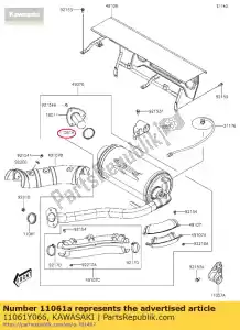 kawasaki 11061Y066 01 junta, pára-centelhas - Lado inferior