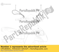 CM180601, Aprilia, rh rearview mirror, New