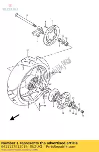 Suzuki 6411117E12019 rueda trasera 17xm - Lado inferior