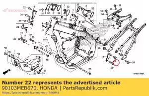 honda 90103MEB670 bullone, flangia, 8x18 - Il fondo