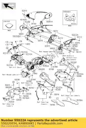 Aquí puede pedir lámpara de techo, derecha de Kawasaki , con el número de pieza 550220034: