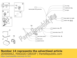 Aprilia 2D000062, Main wiring harness, OEM: Aprilia 2D000062