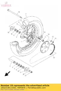 yamaha 2K6253811000 eixo, roda - Lado inferior