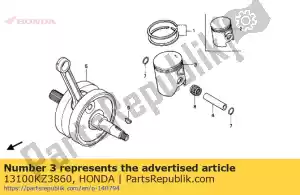 honda 13100KZ3860 piston - Bottom side