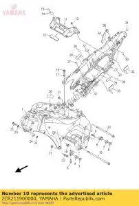 yamaha 2CR211900000 achterframe comp. - Onderkant