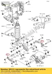 rod-tie, schorsing zg1400a8f van Kawasaki, met onderdeel nummer 391110038, bestel je hier online: