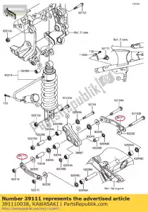 kawasaki 391110038 rod-tie, schorsing zg1400a8f - Onderkant